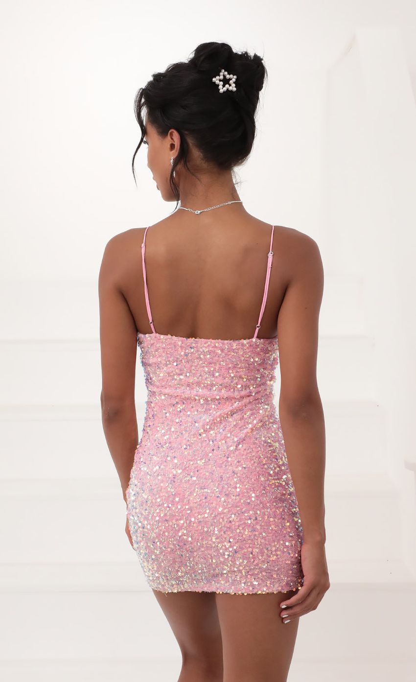 Women Shiny Velvet Sequin Sequined Tight Dress Short Pompon Sling Dress