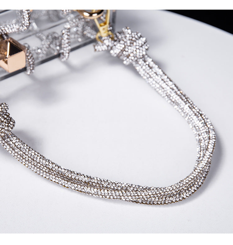 Spring Summer Alec Transparent Storage Box Handcraft Braiding Rope Small Square Bag Underarm Handbags