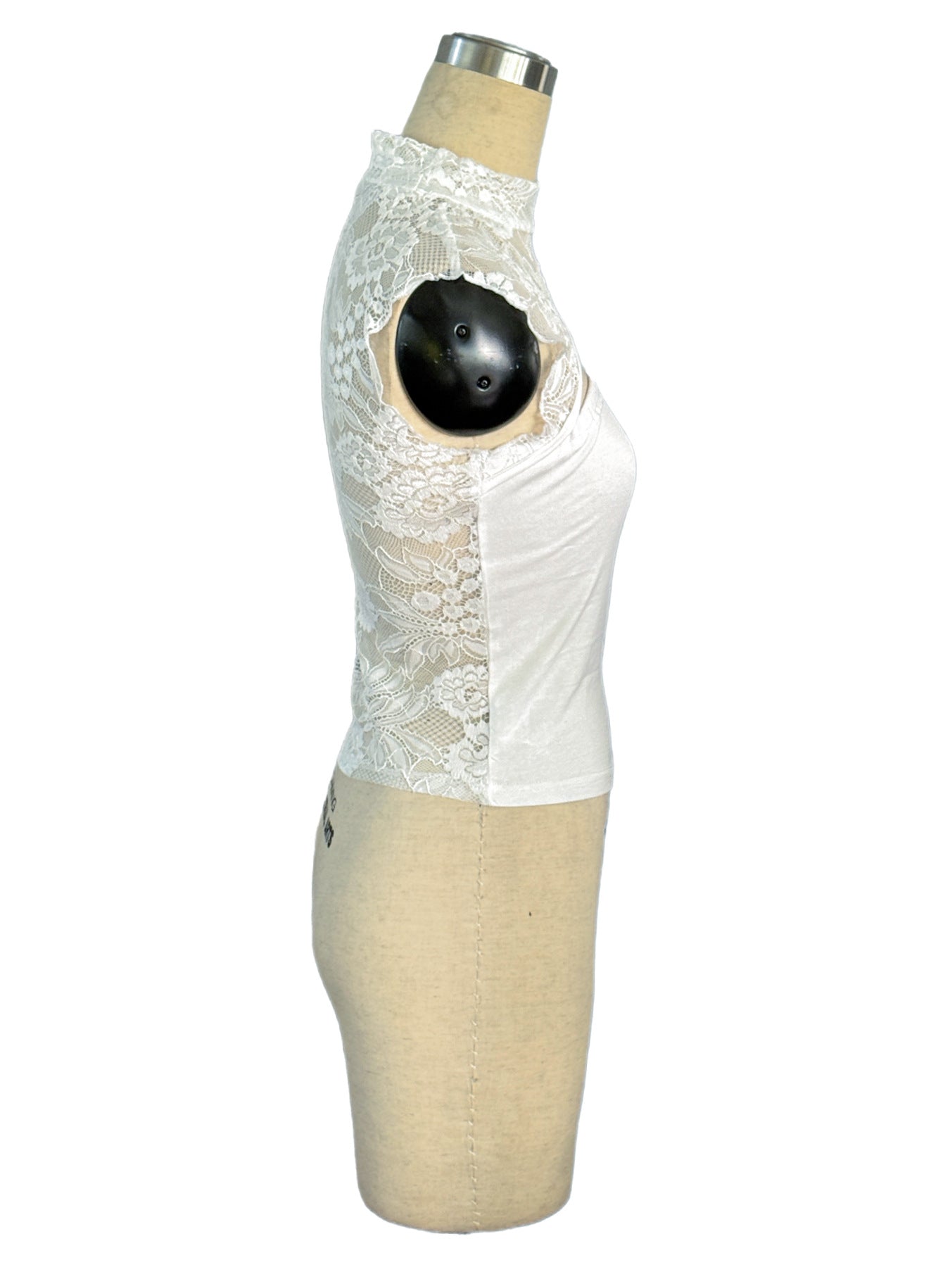 Spring Summer Pure Sexy Lace Slim Fit Patchwork Hollow Out Cutout out Women Sexy Short Top