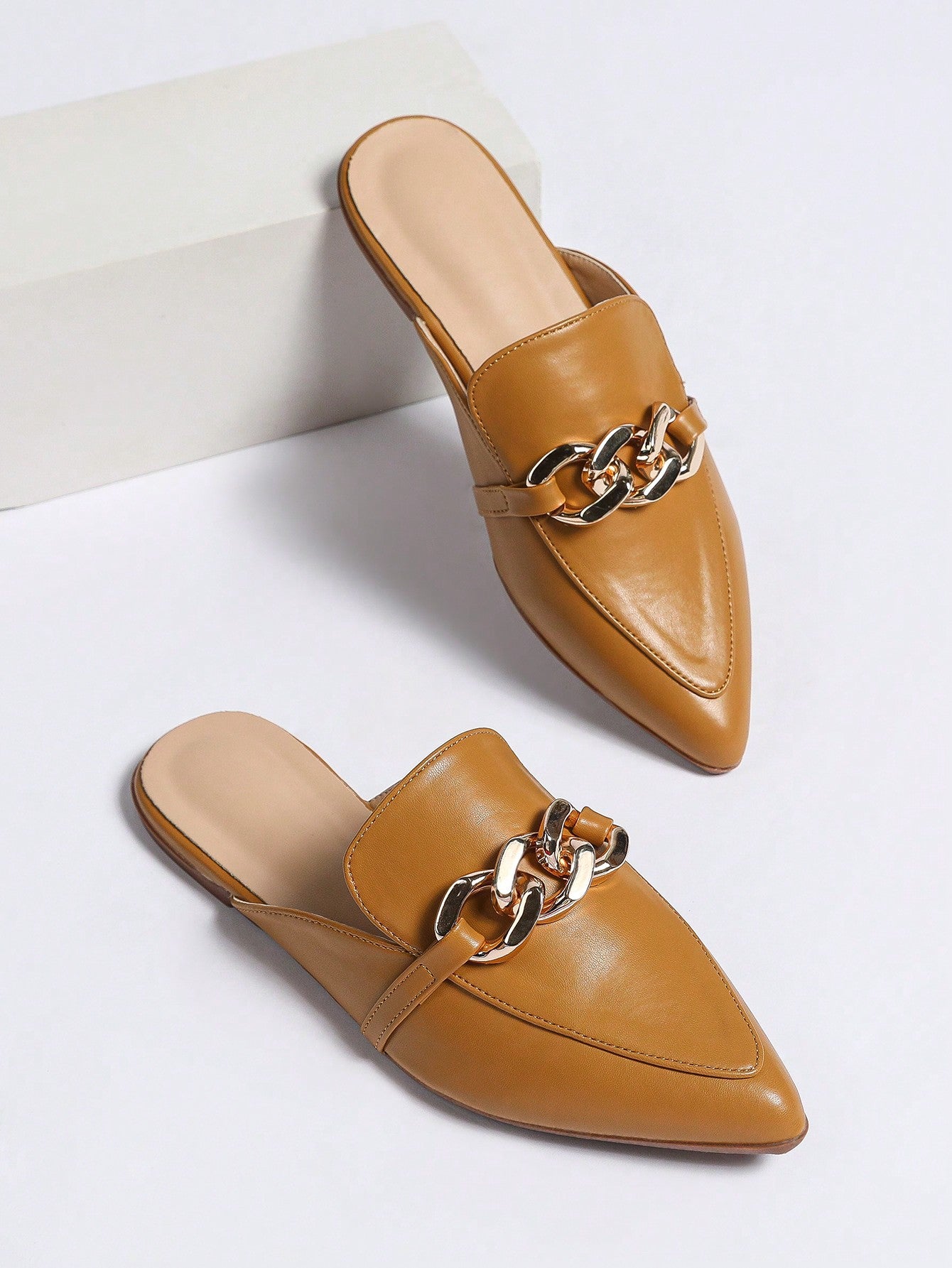 Ladies Shoes Super plus Size Mules Shoes Office Casual Solid Color Half Pack Flat Pumps Women