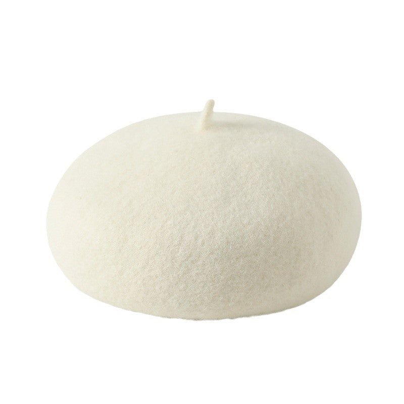 Influencer Refined Wool Beret Women Face Little Autumn Winter Elegant Warm Painter Cap