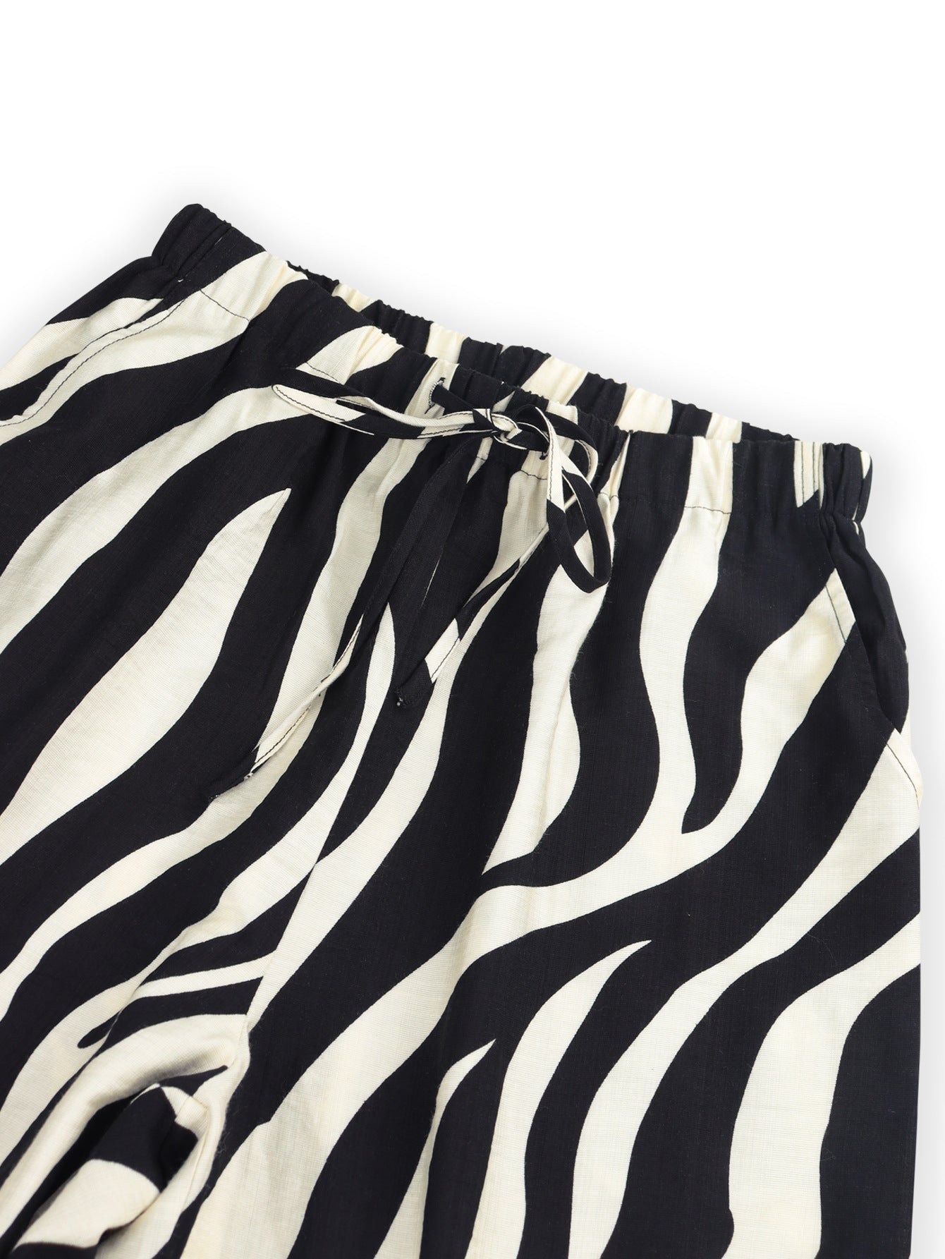 Straight Pants Sexy Zebra Print Bootcut Pants Low Waist Drawstring Casual Pants