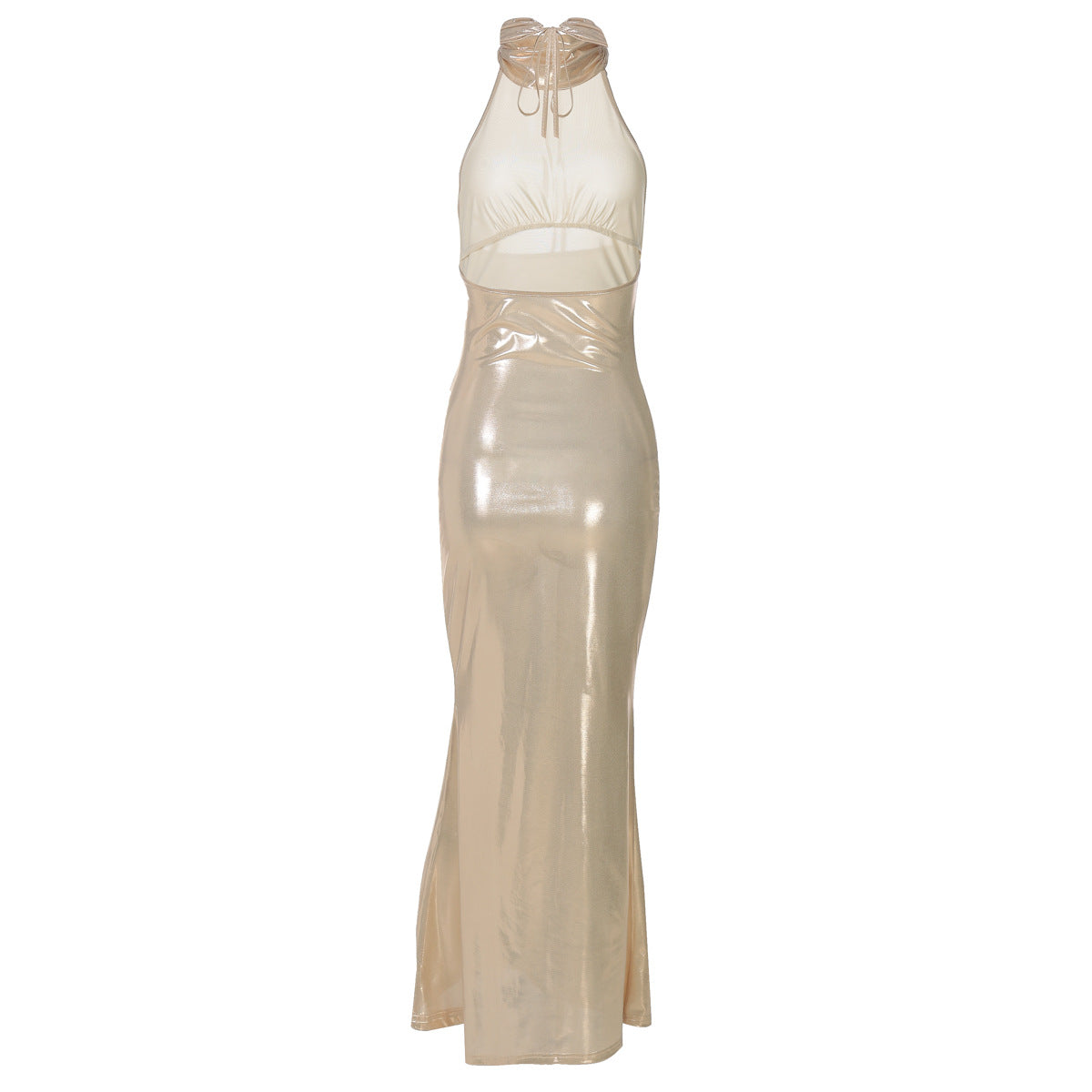 Women Clothing Autumn Winter Sexy Elegance Sleeveless round Neck Slim Bright Color Dress