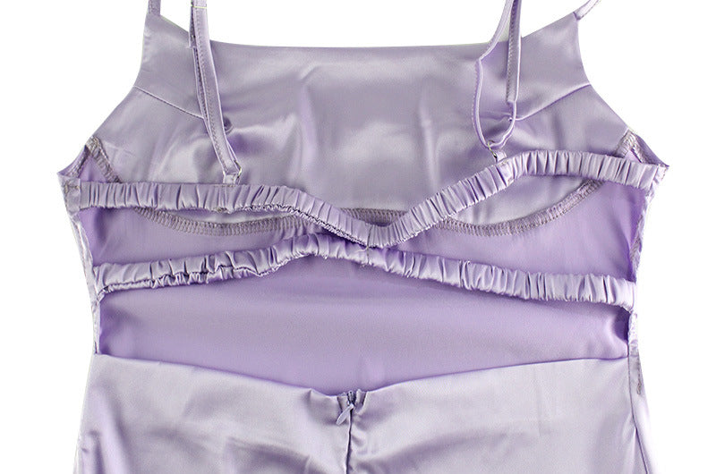 Arrival Women Clothing Gentle Pearlescent Satin Texture Slim Fit Slim Backless Sling Dress