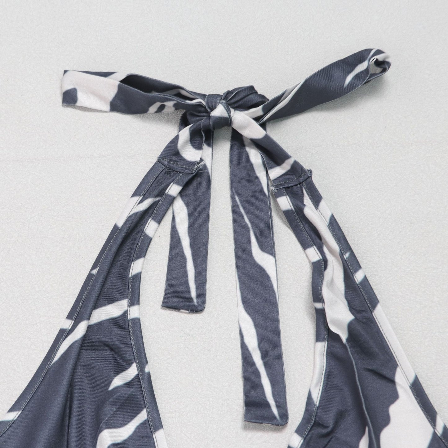 Elegant Sexy Slim Fit Stretch Backless Tassel Printed Halter Strap Micro Pull Jumpsuit