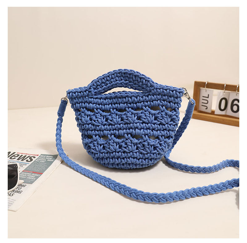Crossbody Cotton Thread Woven Bag All Matching Hollow Out Cutout Straw Bag Vacation Beach Bag Partysu Women Bag