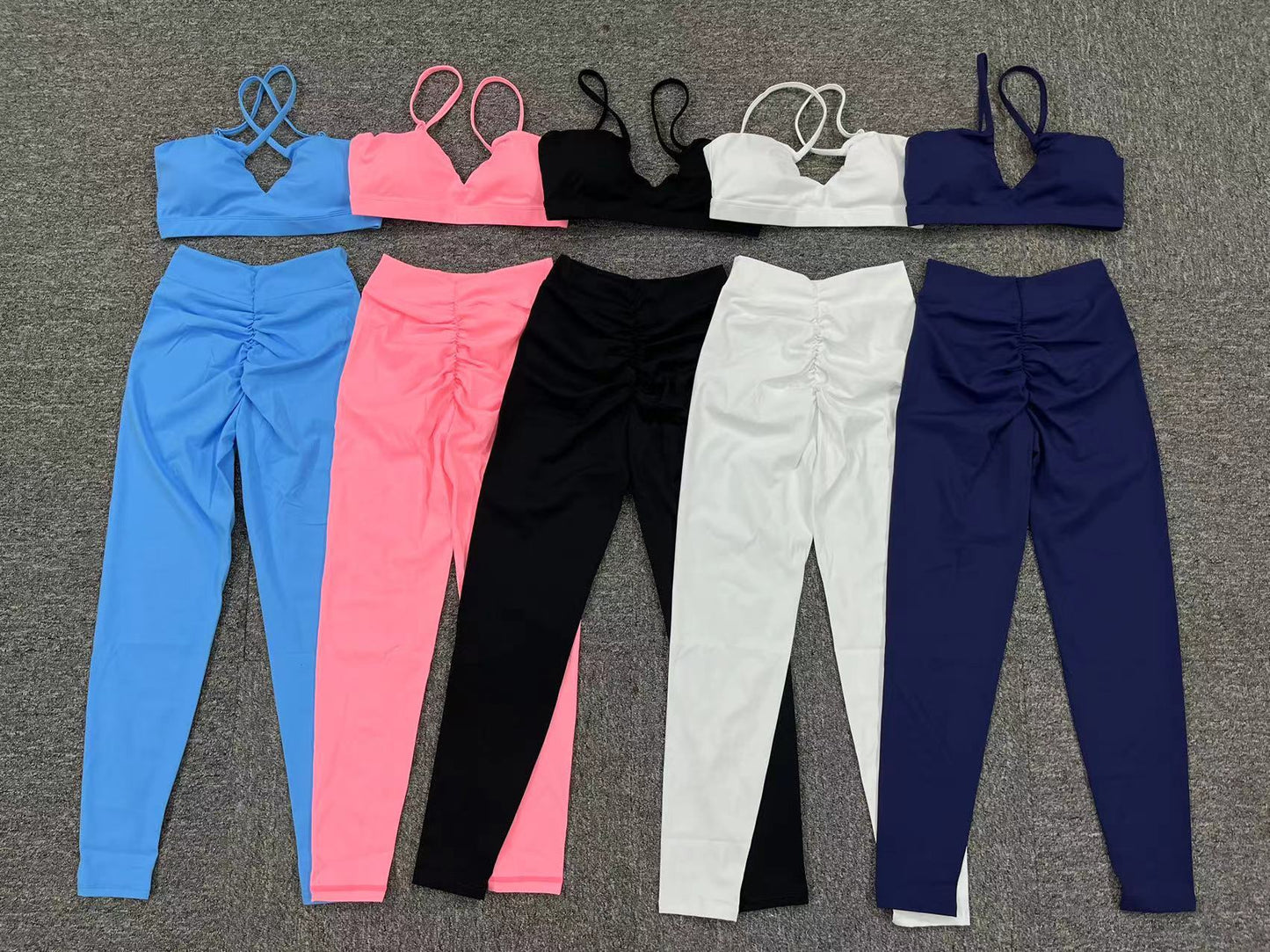 Nude Feel Yoga Clothes Cross Beauty Back Exercise Body Hugging Suit Running Breathable Quick Drying Fitness Two Piece Set