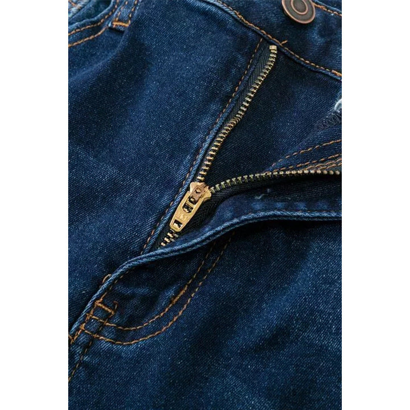 Internet High Elastic Ripped Jeans High Waist Flared Pants