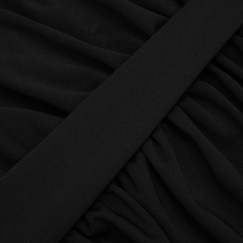 Women Clothing Autumn Arrival Solid Color Slim Fit Sweetheart Pleated Wrap Sleeveless Sleeve Length Dress
