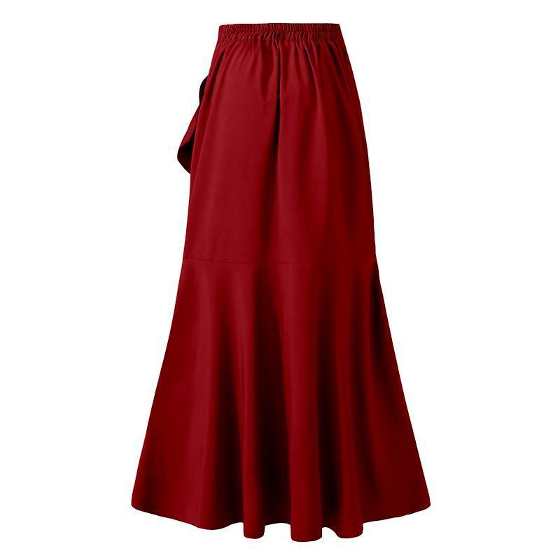 Belt Lace Sheath Fishtail Skirt High Waist Sexy Irregular Asymmetric Skirt