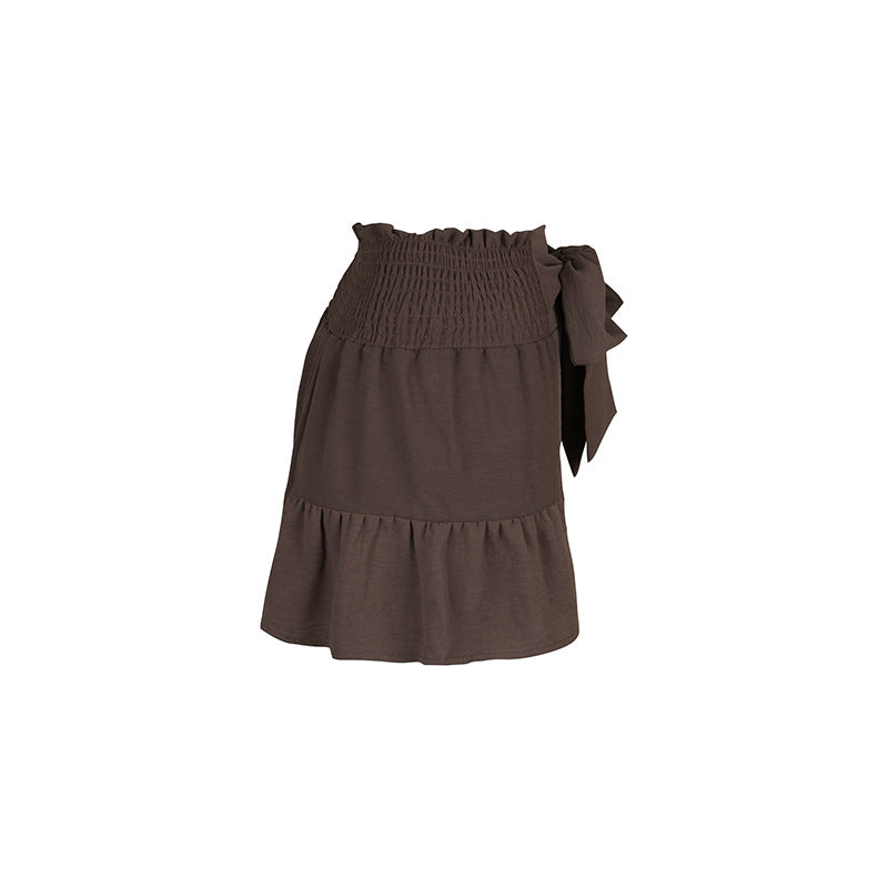 Summer Women Clothing Design High Waist Brown Shorts