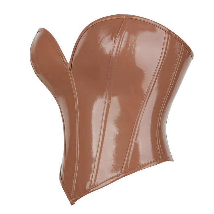 Leather Chest Support Sexy Bodybuilding Top