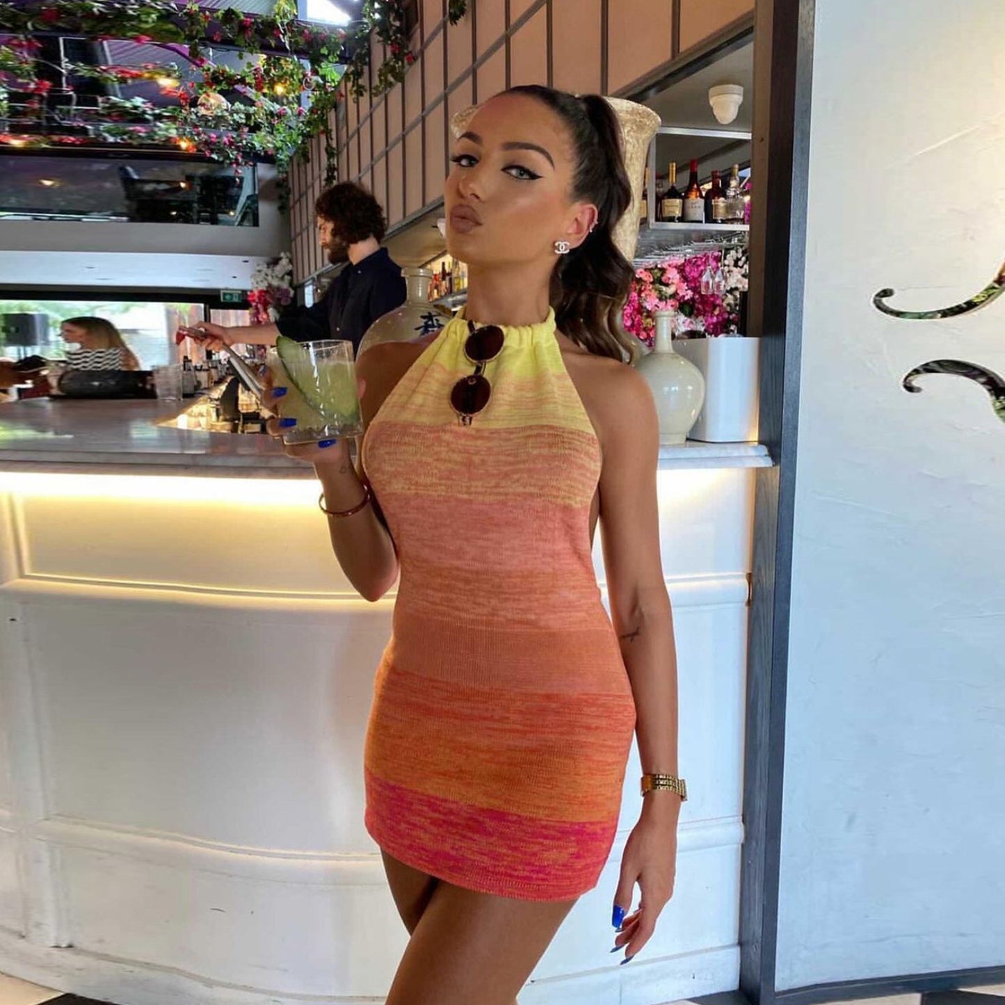 Best Women Clothes Vacation Swimsuit Sexy Sheath Backless Strap Sweaters Dress