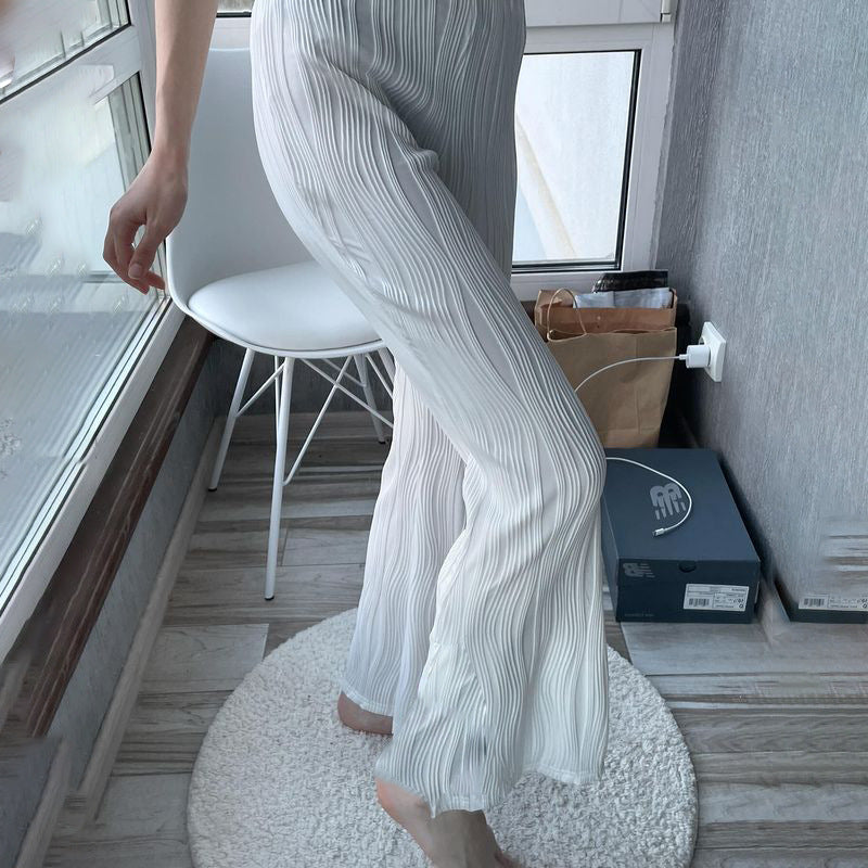 Fall Women's Clothing Office Striped Straight Women Casual Pants High Waist Slimming Women Pants