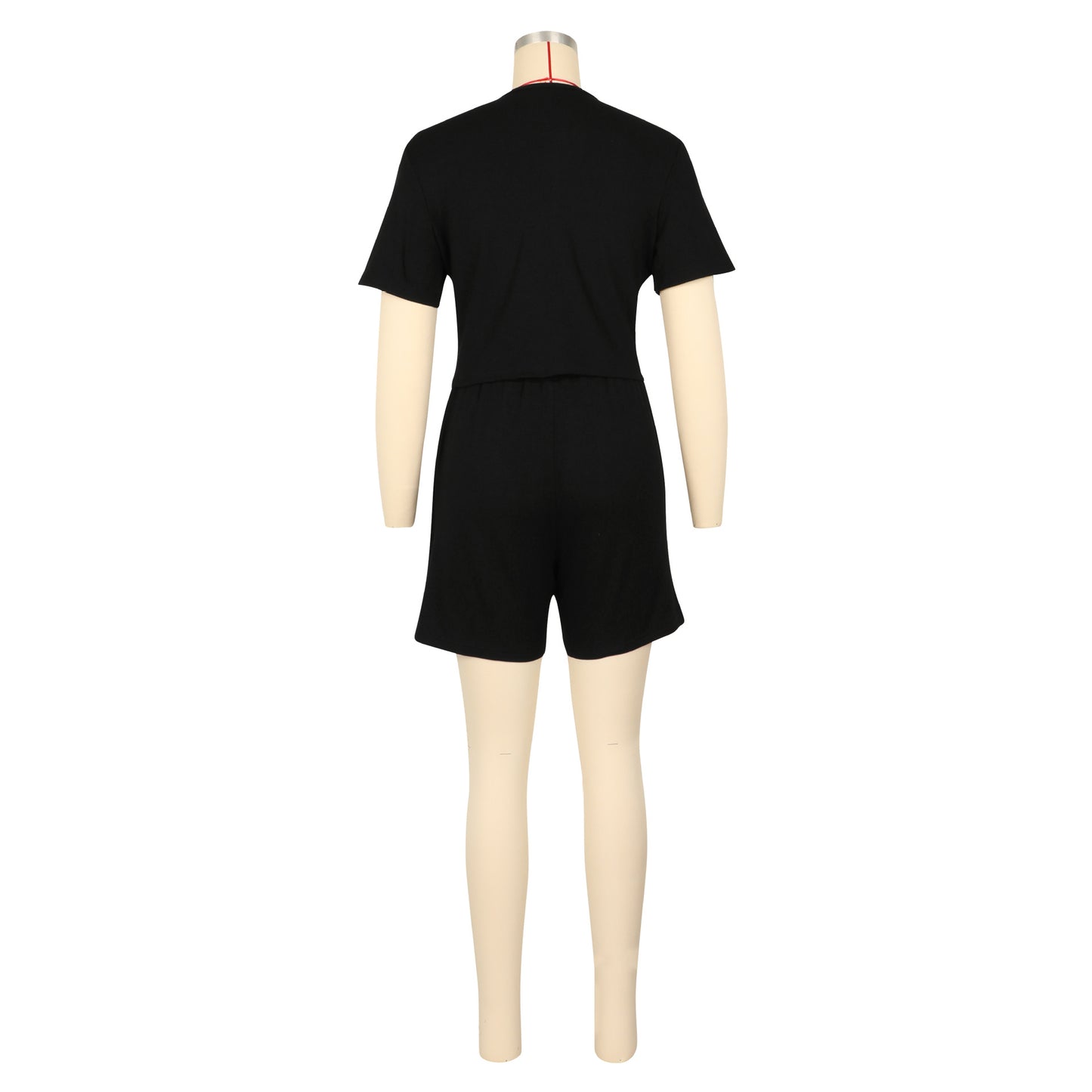 Women Clothing Two Piece Short Sleeve T Shacket Set Summer Thread Sports Pants