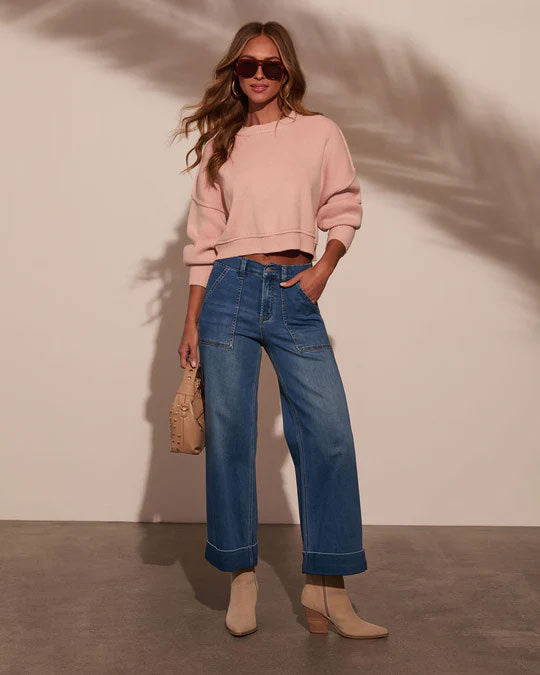 High Waist Loose Elastic Jeans Women