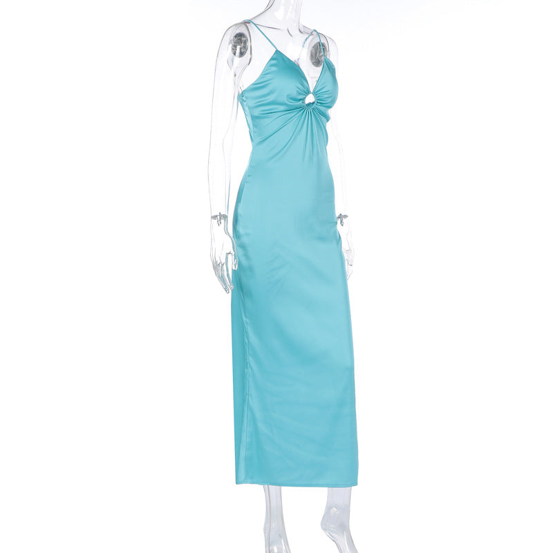 Women Clothing Summer Sexy Sling Slim Fit Backless High Waist Dress