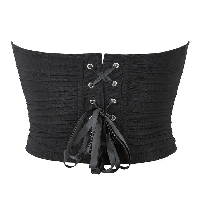Black Breathable Mesh Elastic Tube Top Chest Support Sexy Top Supply Breathable