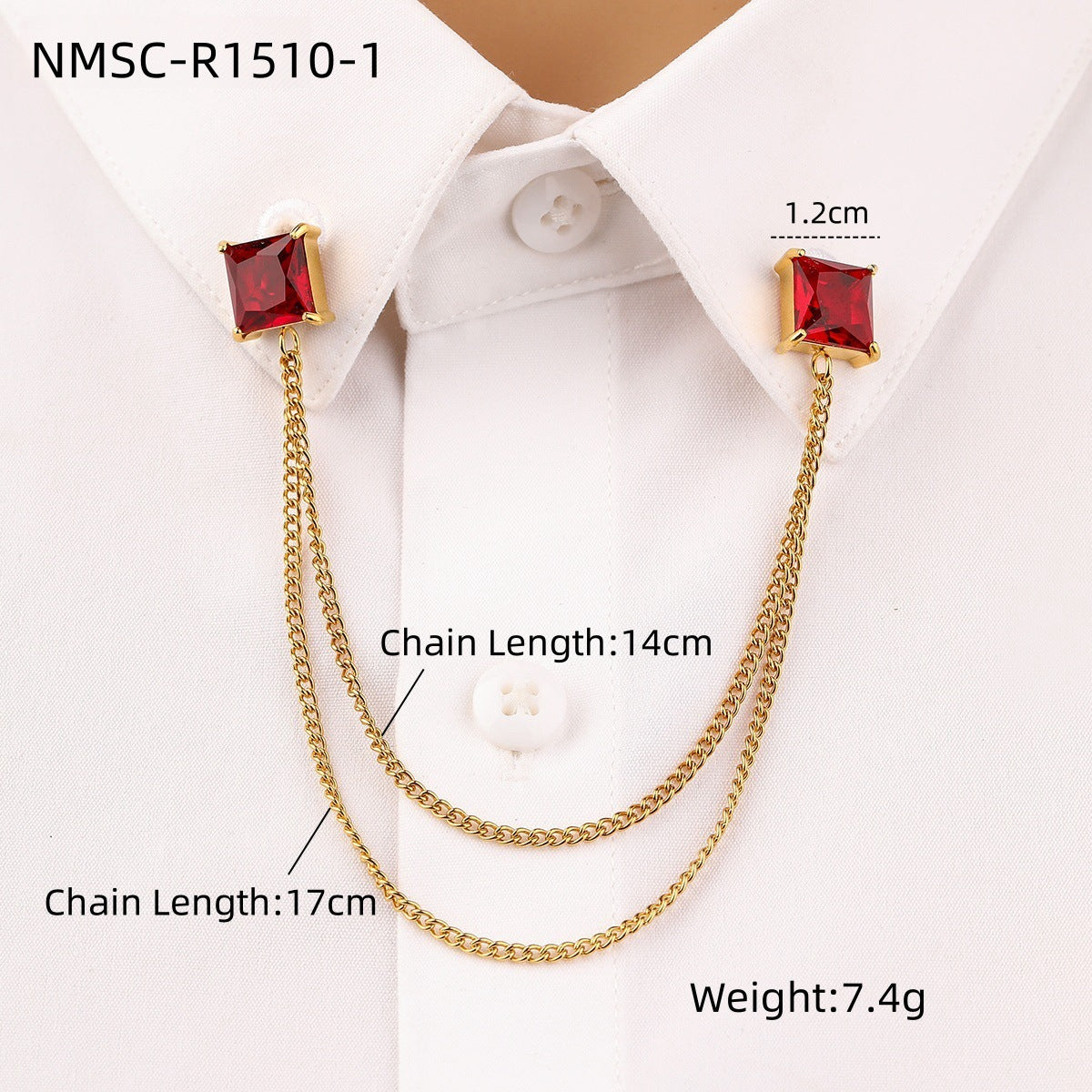 Red Zircon Collar Pin