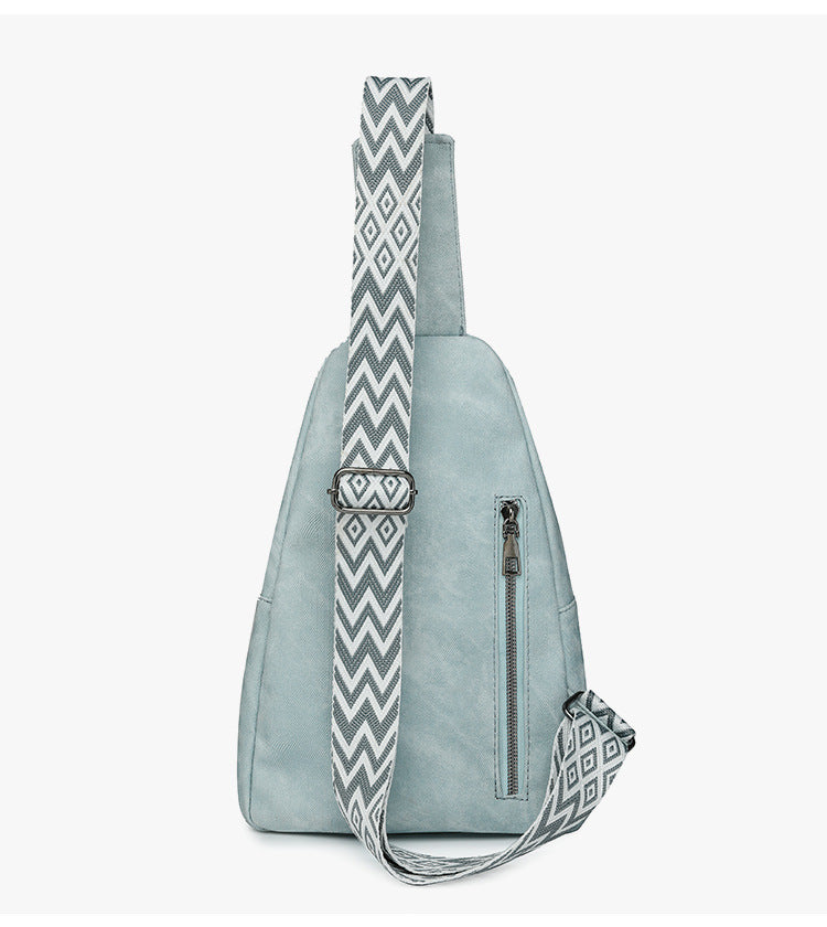 Women Chest Bag Korean Casual Messenger Bag Women Retro Soft Leather Shoulder Bag Popular Backpack