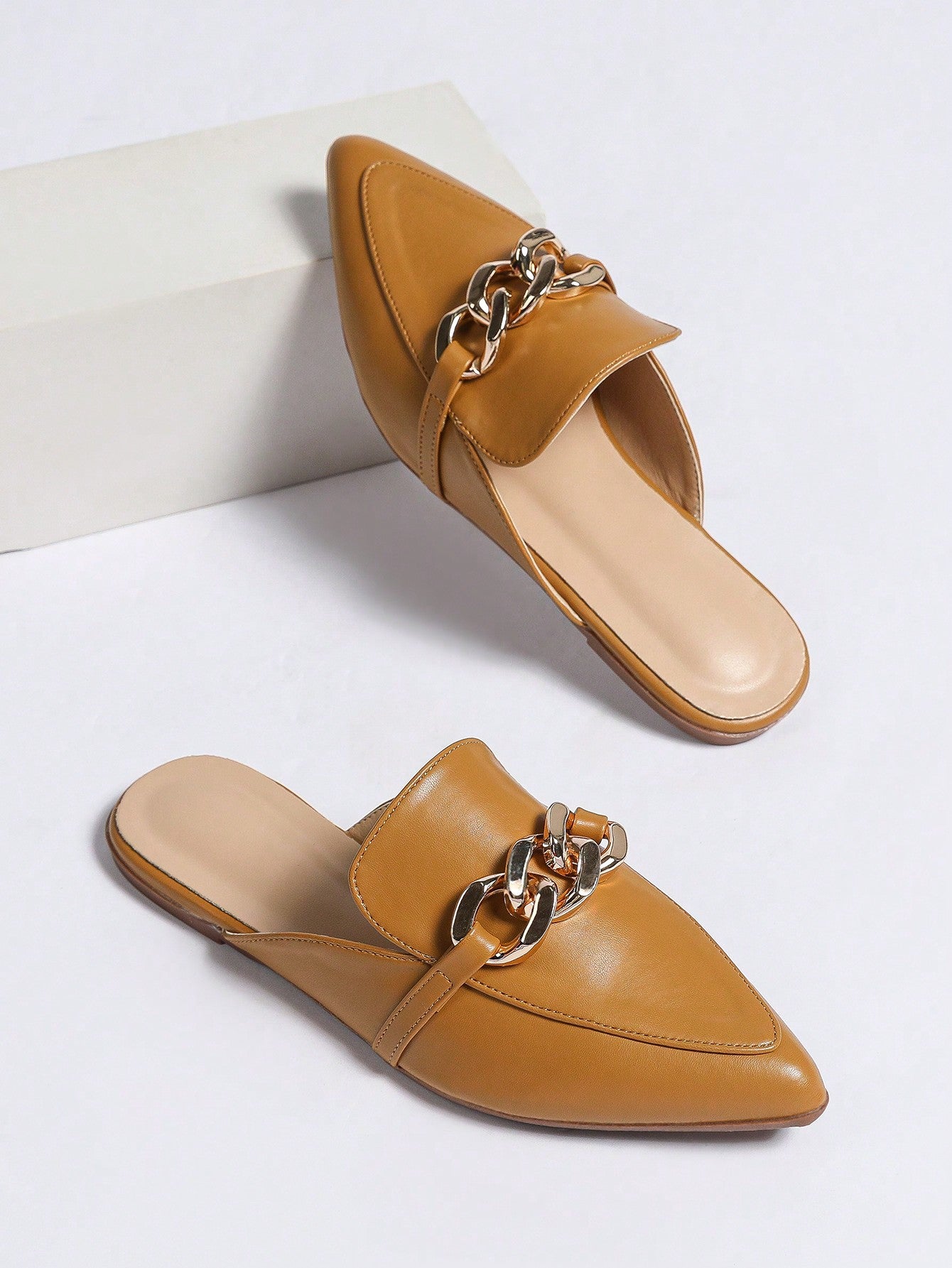 Ladies Shoes Super plus Size Mules Shoes Office Casual Solid Color Half Pack Flat Pumps Women