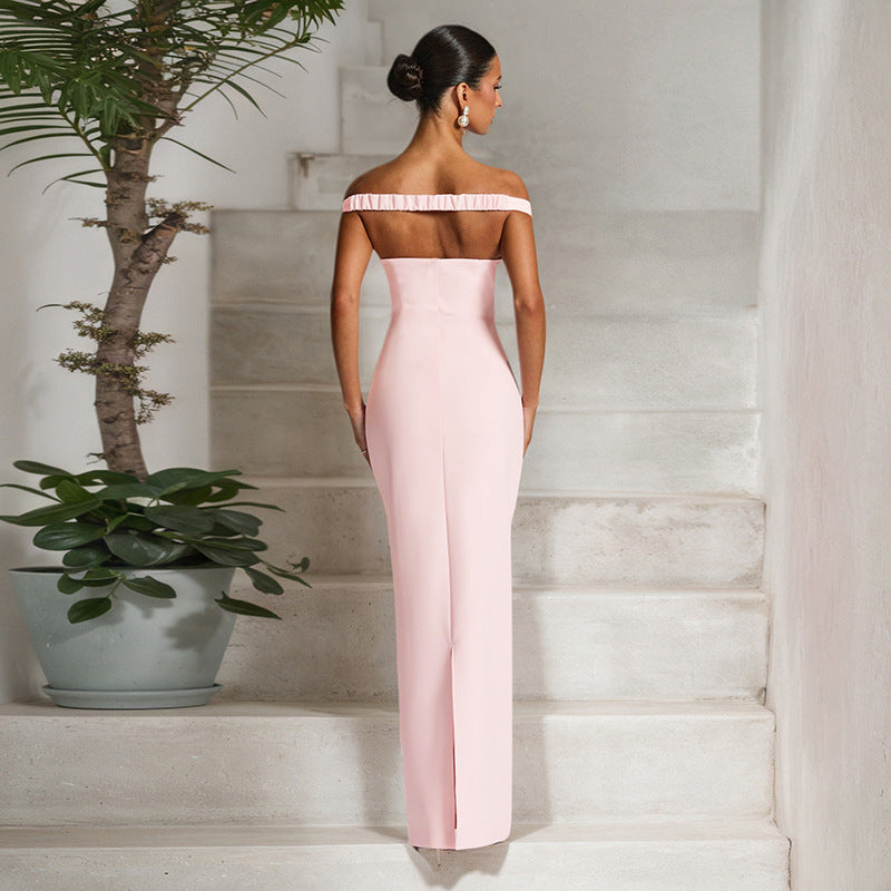 Women Clothing Summer Sexy Solid Color Ribbon Dress Women