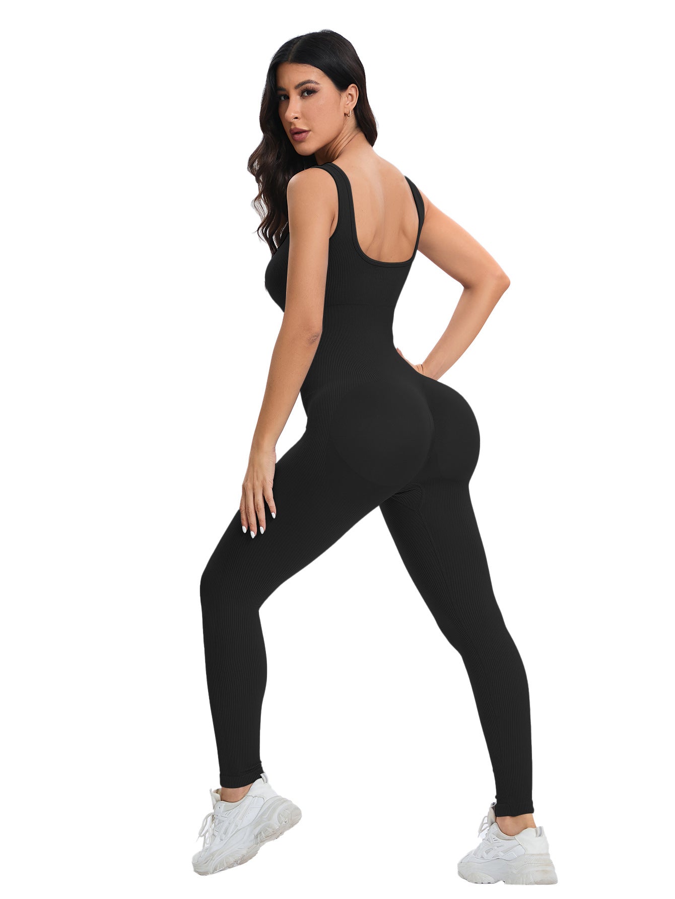 Sports Yoga Bodysuit Trousers Running Workout Quick Drying Breathable Seamless Knitted Peach Hip Slim Fit