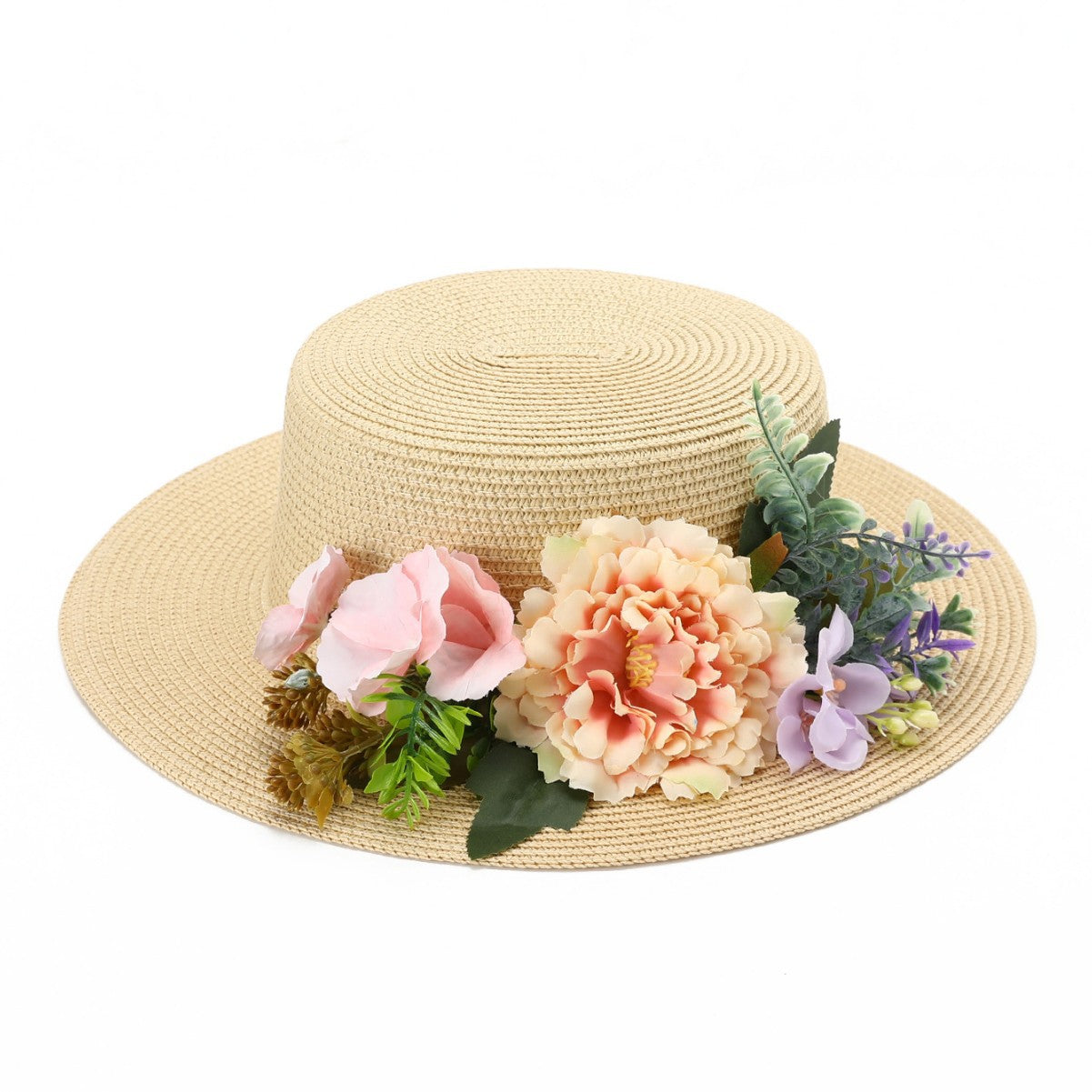 Summer Fisherman Hat Women French Woven Floral Hat Vacation Sun Hat Sun Hat