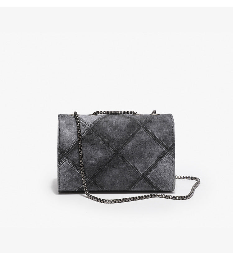Color Ink Gradient Small Square Bag Personality Rhombus Embossed Chain Messenger Bag