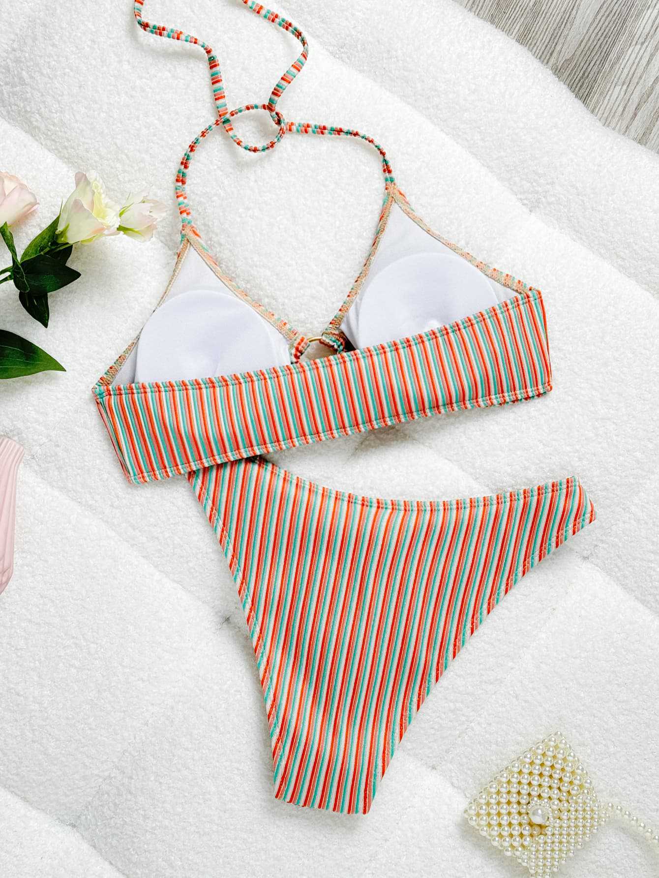 Bikini Striped Sexy Split Swimsuit Women Bikini Swimsuit