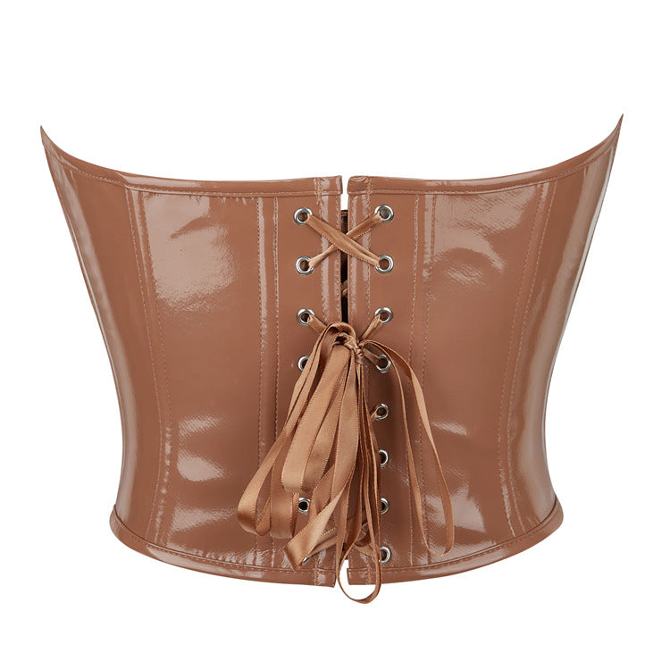 Leather Chest Support Sexy Bodybuilding Top