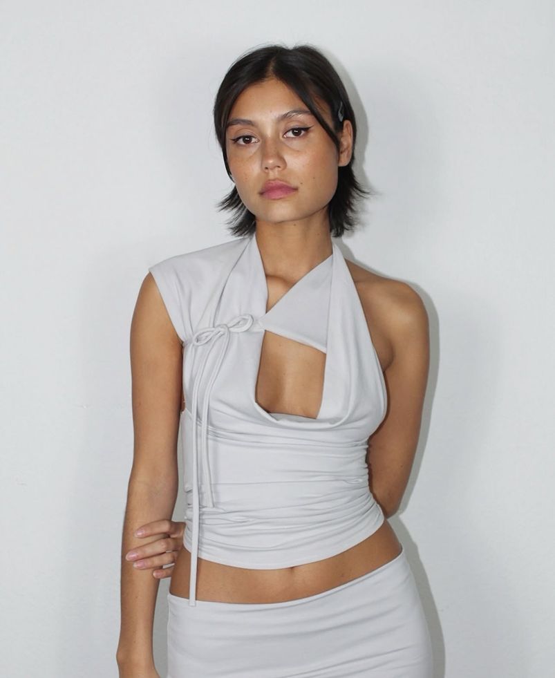 Spring Summer Bandage Multiple Bandage Dress Wear Match Method Skinny T shirt