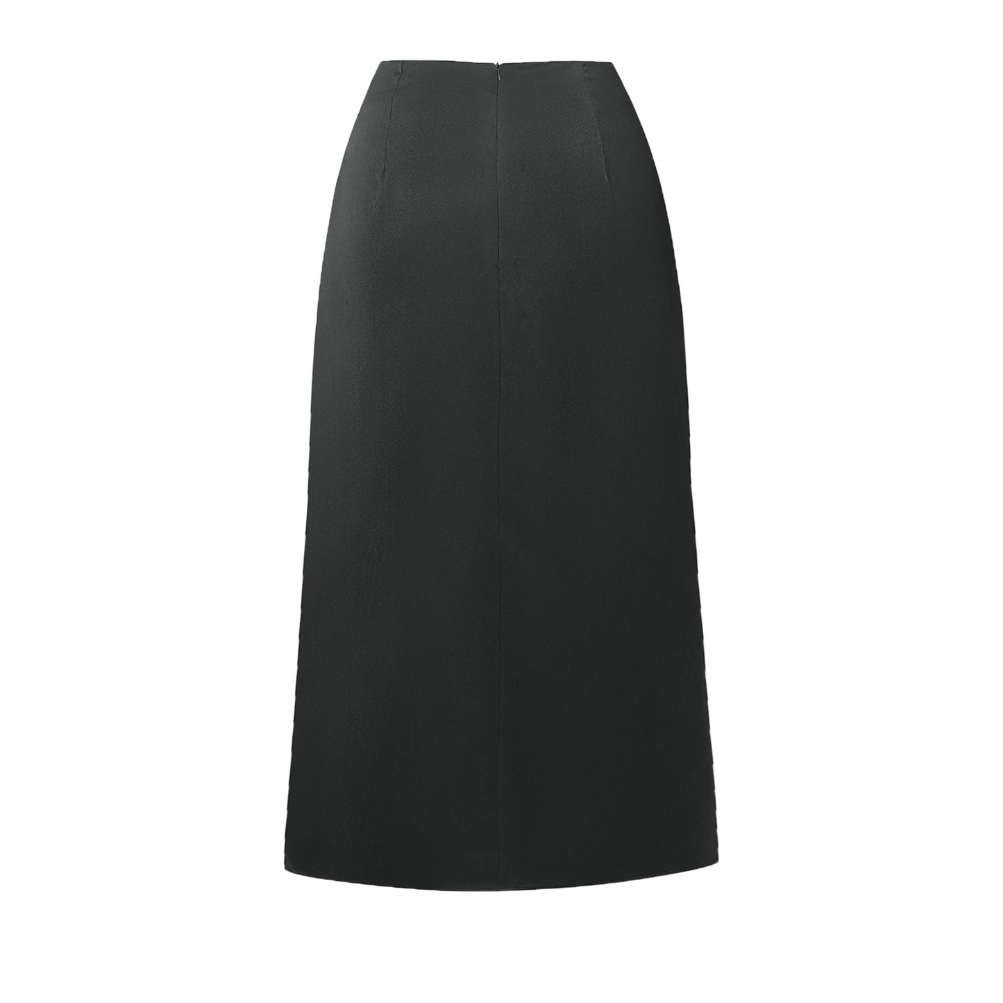 Women Clothing High Waist Satin Heap Pleated Split Dress Solid Skirt Zipper Fishtail Hip Skirt