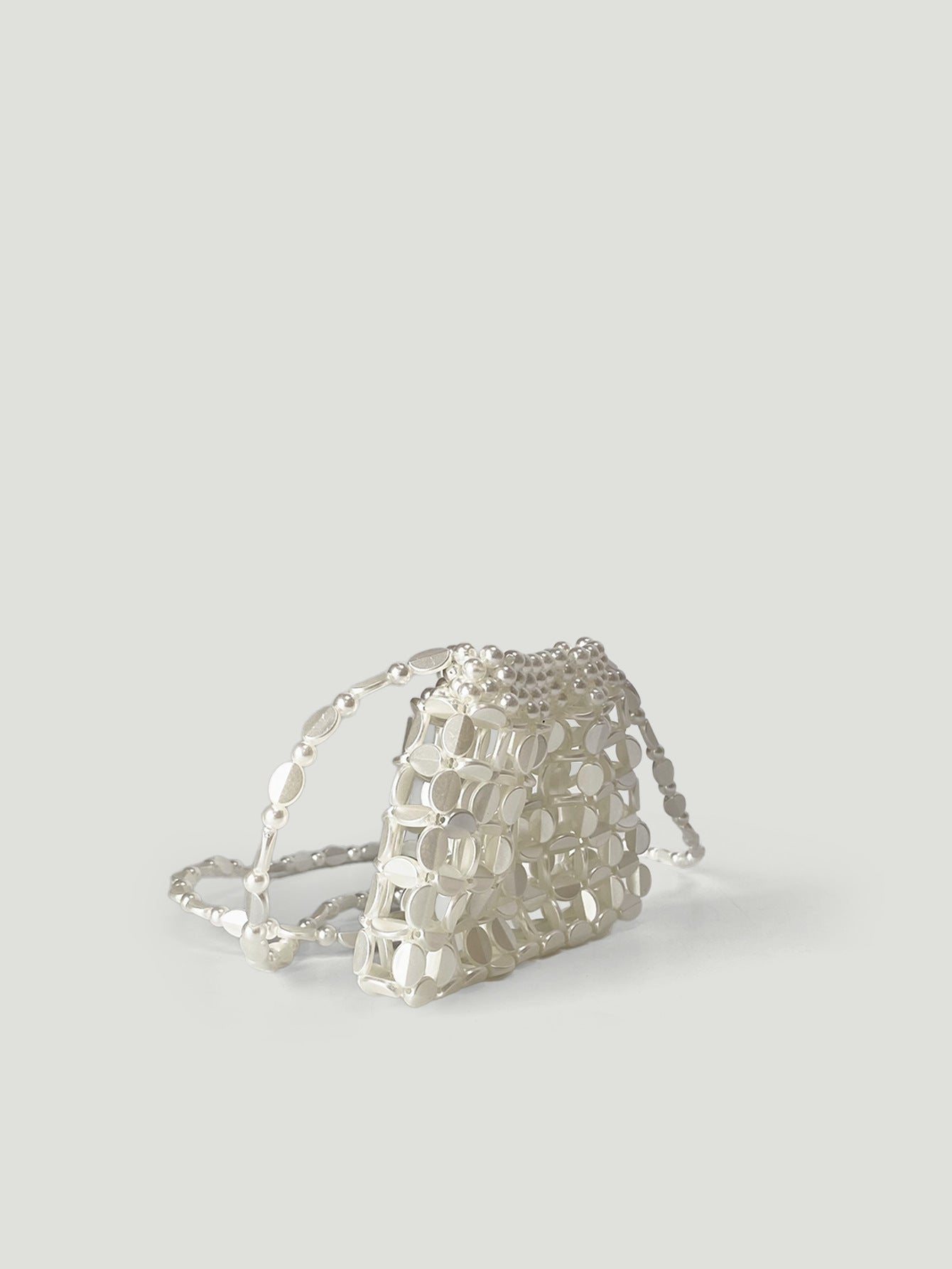 Shiny Retro Sequin Bag Hand Woven Sequin Beaded Acrylic Phone Bag Shoulder Bag