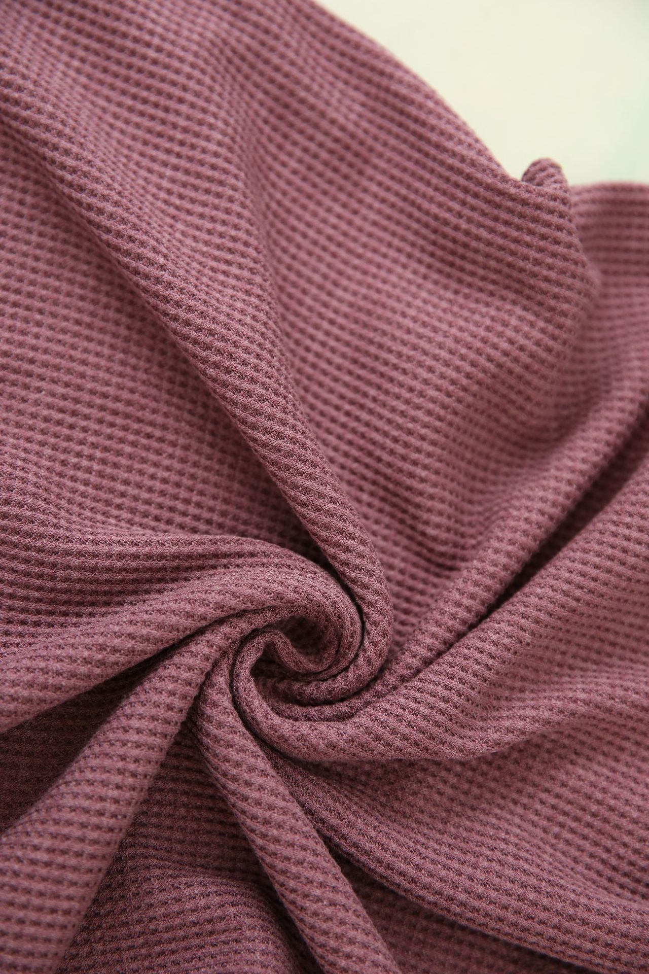 Autumn Winter Waffle Solid Color V neck Loose Long Sleeved T shirt Top Women