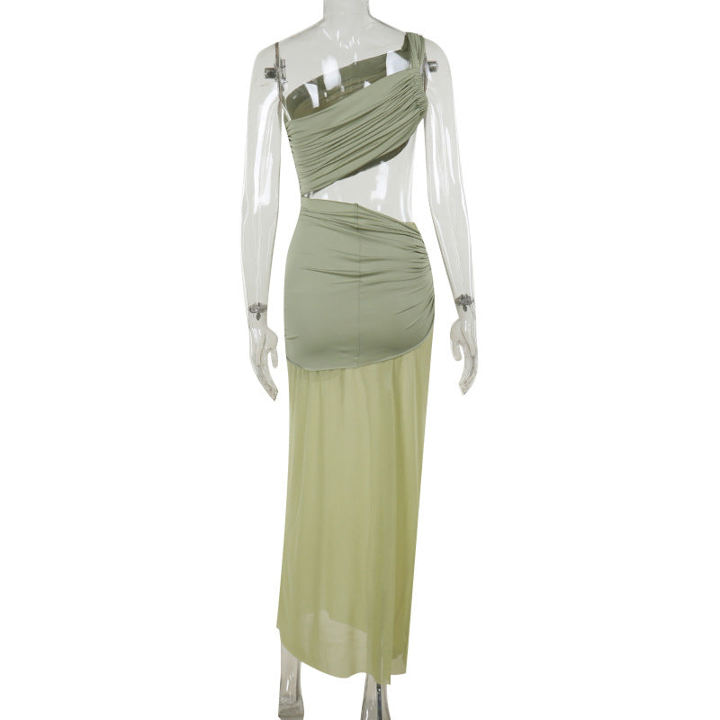 Autumn Socialite Elegant Sexy Slim Design Mesh Ribbon Dress Women
