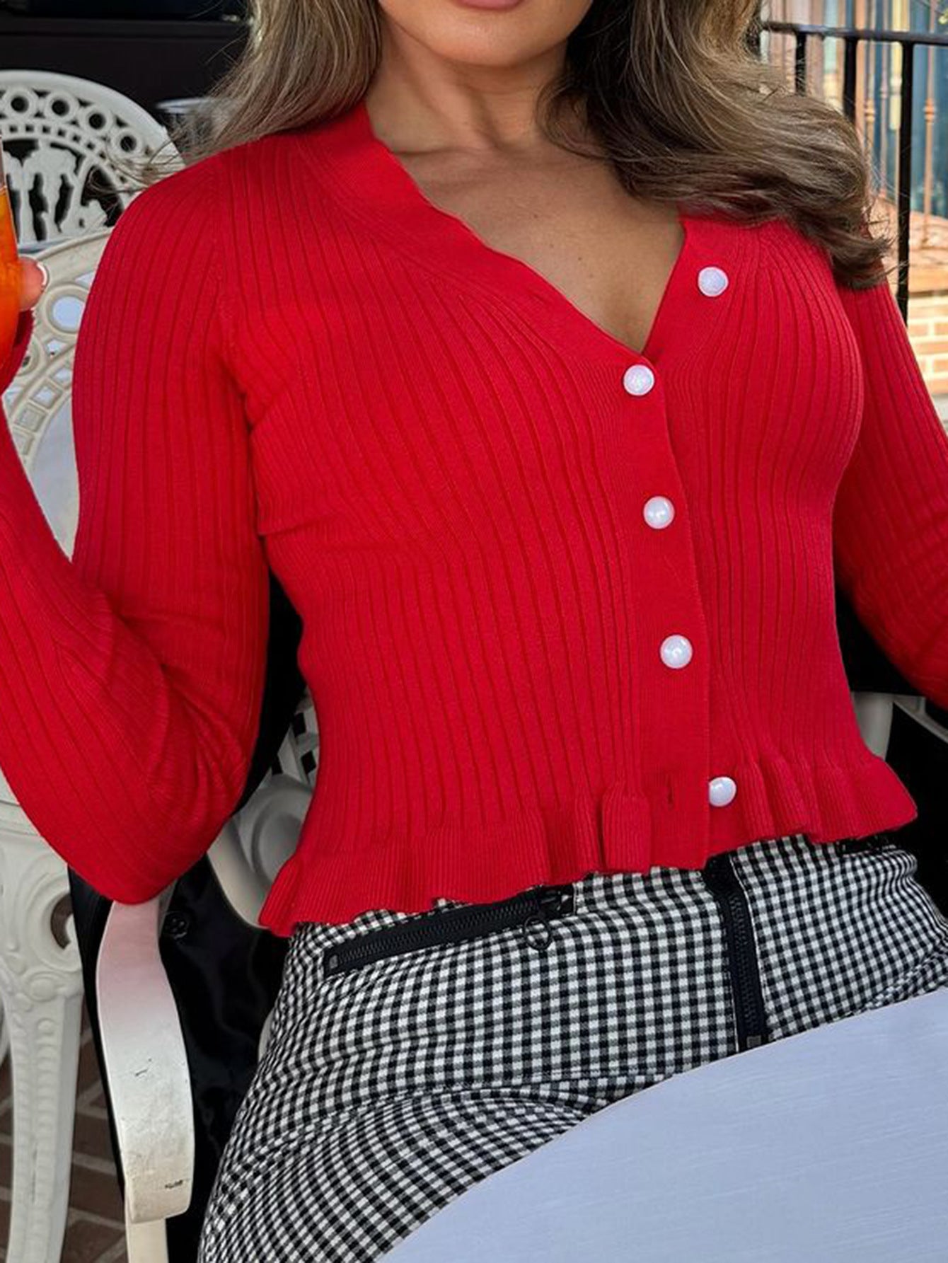 Elegant Button Wool Shirt Sweater Women Clothing Autumn Winter