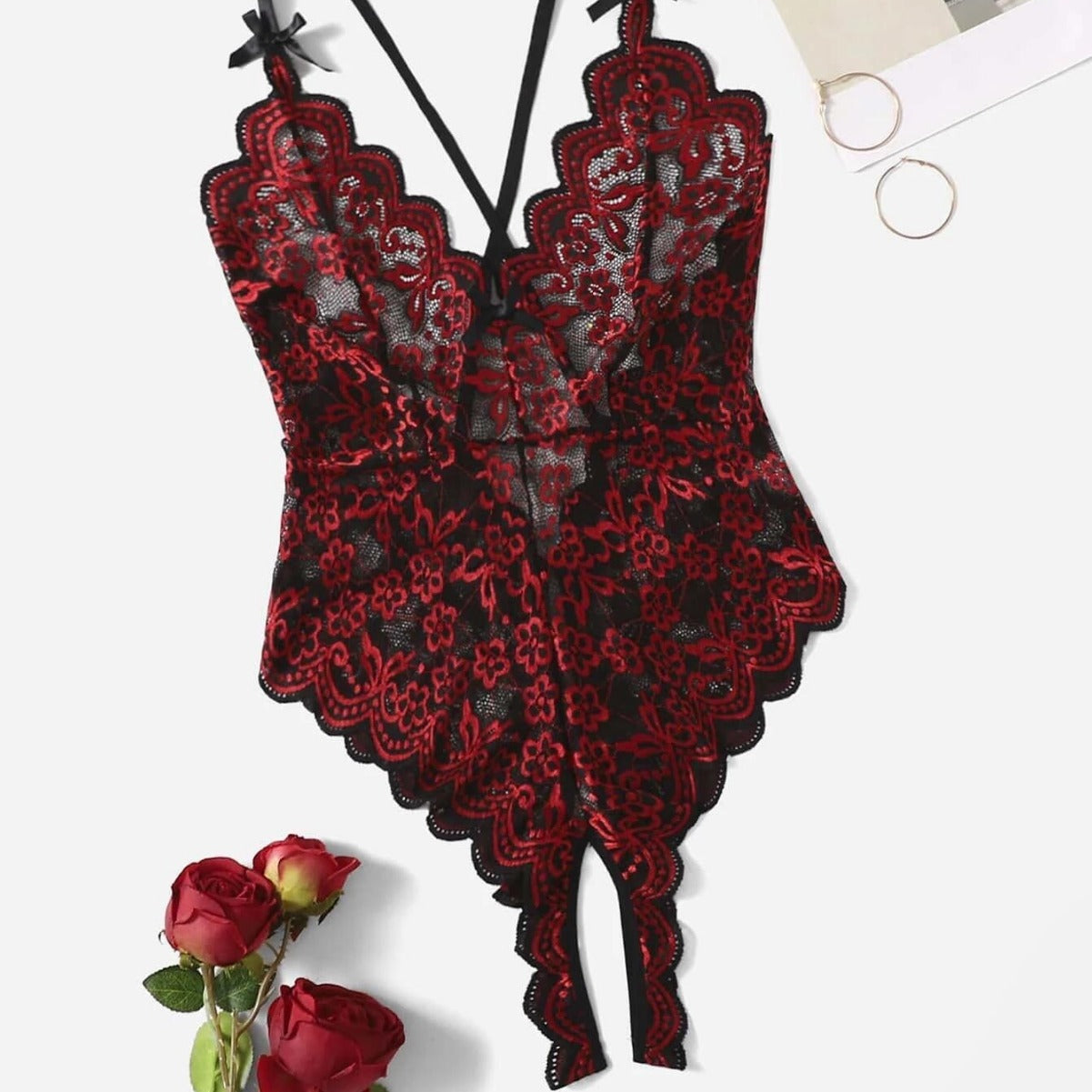 Sexy Sling Butterfly Lace Jumpsuit