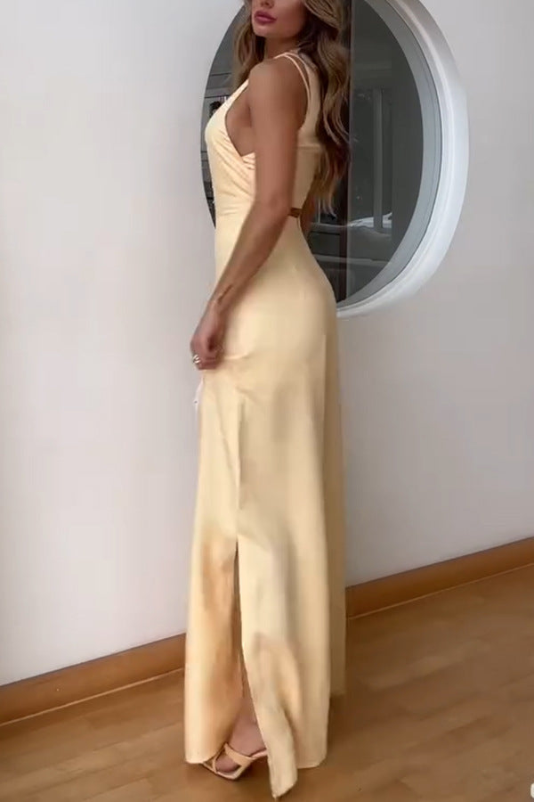 Summer Sexy Solid Color Loose Trousers Jumpsuit Women