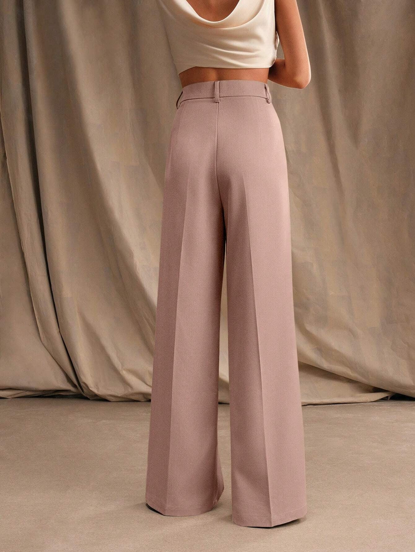 Women Wide Leg Pants Women Spring Autumn High Waist Design Loose Casual Straight Slimming