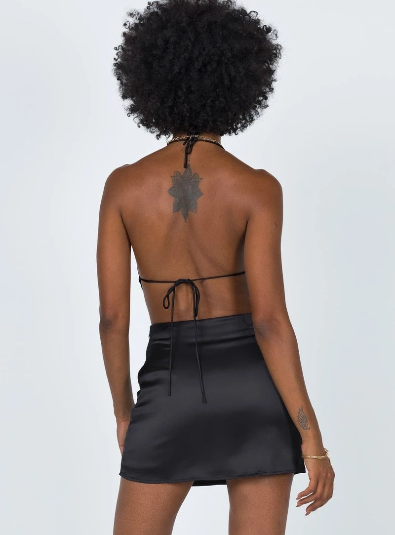 Sexy Halterneck Vest Spring Summer Solid Color Apron Sling Small Top Women Clothing