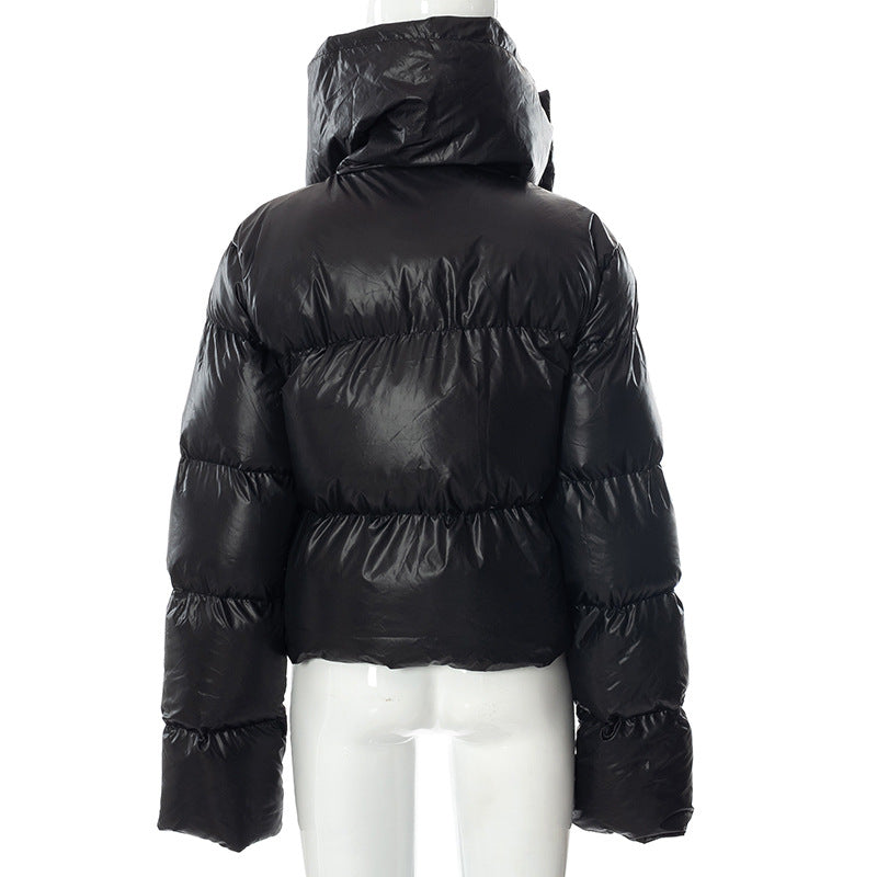 Women Wear Winter Thick Snap on Scarf Coat Warm Keeping Cotton Clothing Bread Coat
