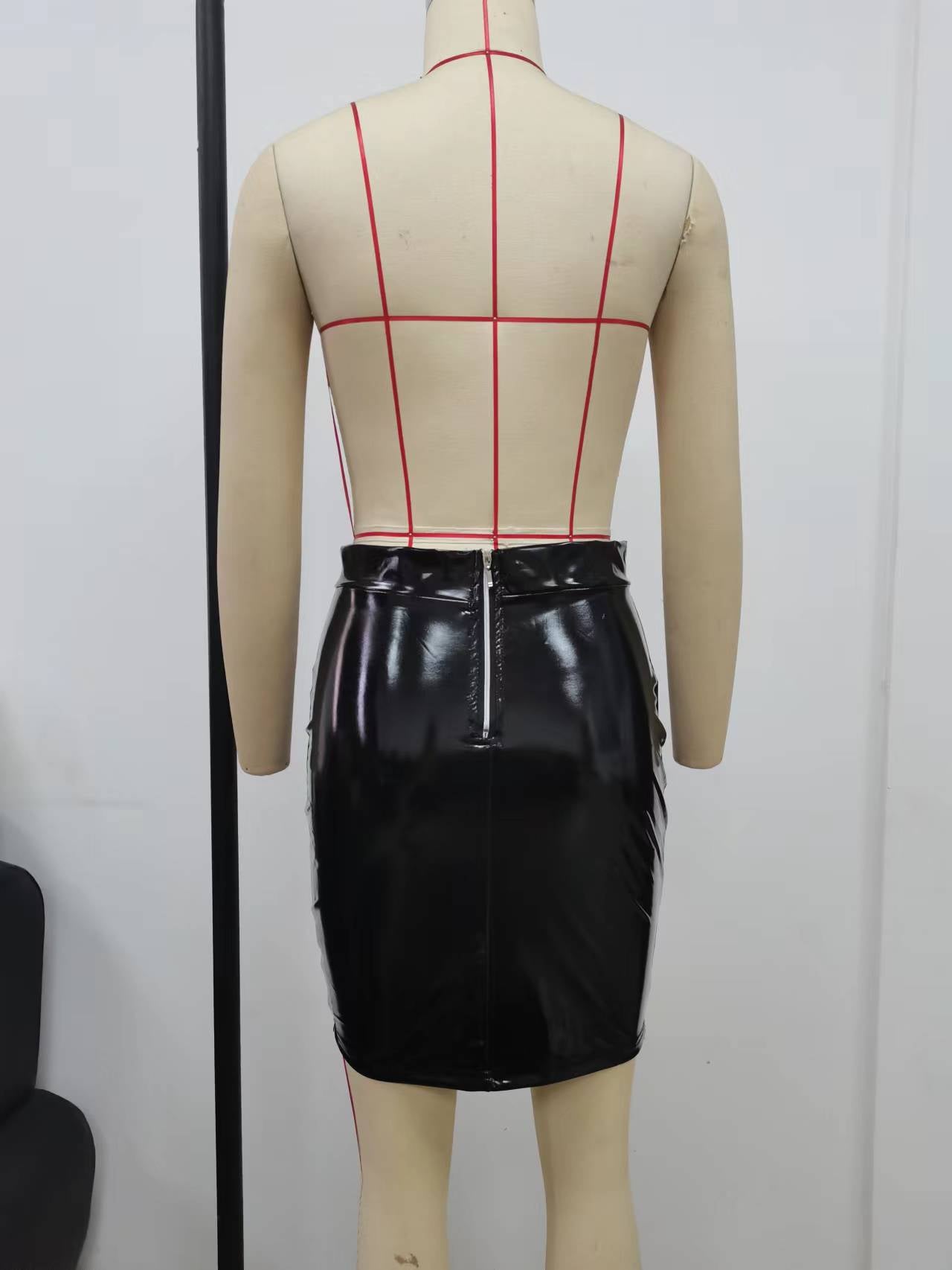 Elegant Glossy Waist Tight Hip Women Skirt Women