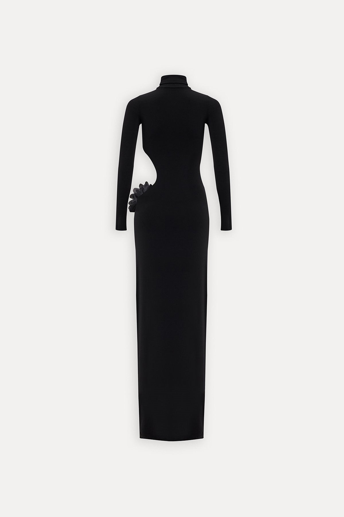Sexy Women Clothing Hollow Out Cutout out Socialite Private Dress Evening Dress Elegant Three Dimensional Floral Turtleneck Dress