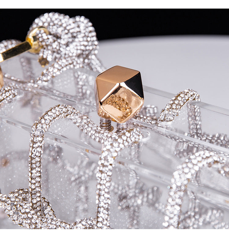 Spring Summer Alec Transparent Storage Box Handcraft Braiding Rope Small Square Bag Underarm Handbags