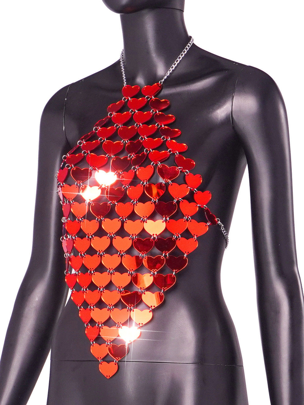 Backless Sexy Love Acrylic Paillette Vest