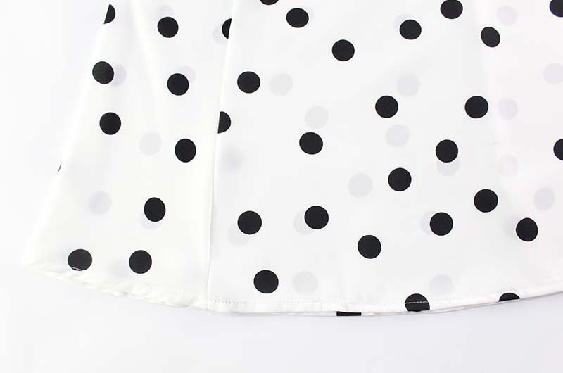 Elegant Expensive Tube Top Dress Loose Polka Dot Printed Short Dress with Scarf