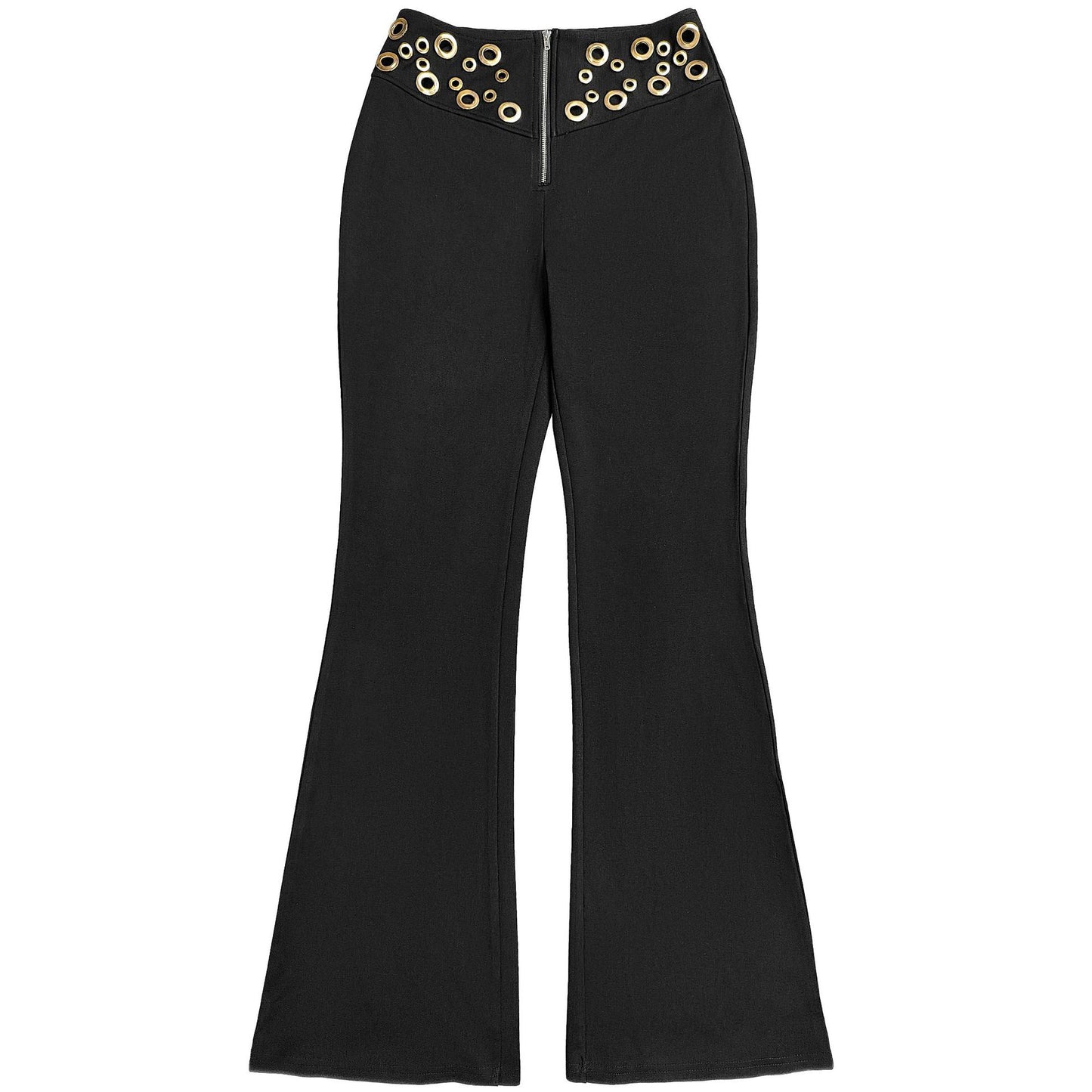 Women Wear Sexy Tube Top Corns Metal Button Trousers Set