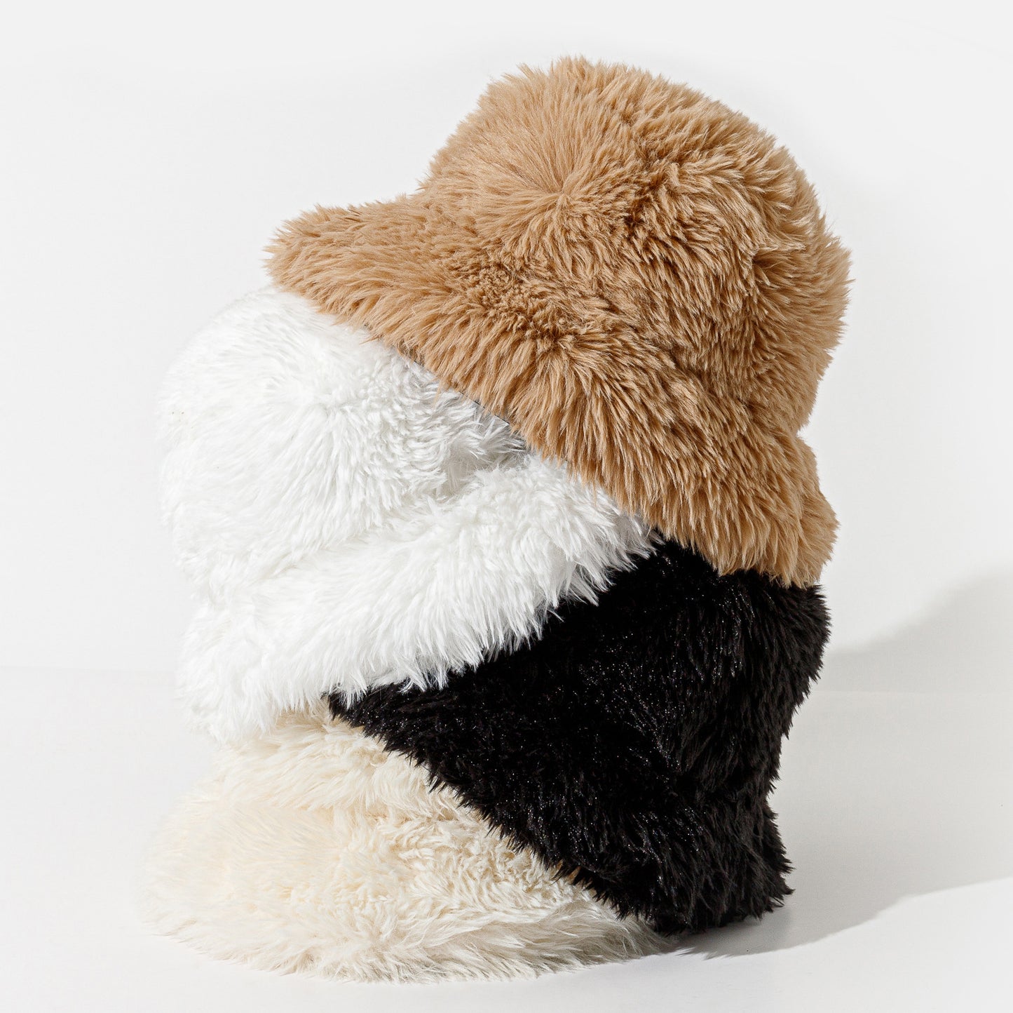 Furry Solid Color Fisherman Hat Women Autumn Winter Thickened Warm Hat Ear Protection Face Showing Small Bucket Cap