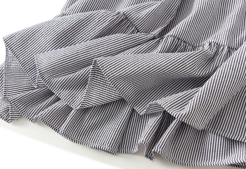 Sweet Tiered Dress Spring Summer A line Skirt Clear Sense Slimming High Waist Umbrella Skirt Large Swing Skirt